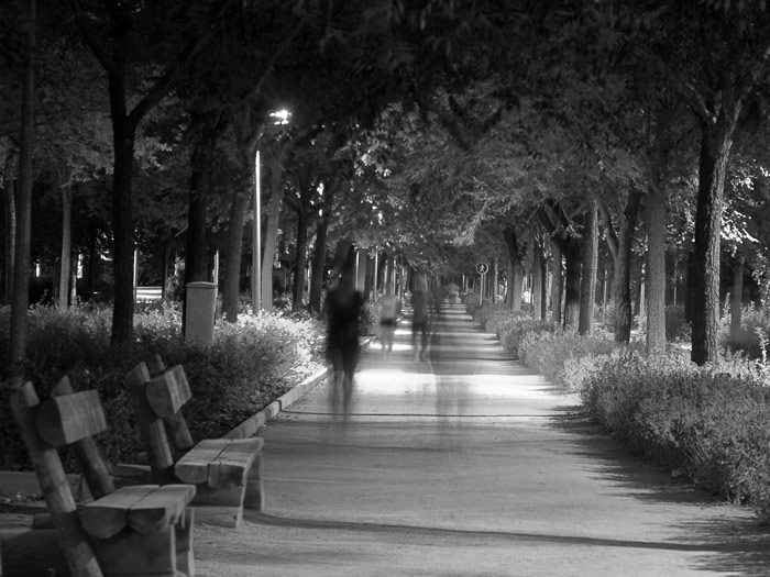 Accesit: "Paseo en una noche de verano" �lvaro Campos Rodr�gez. Foto tomada en la V�a Verde de La Poblachuela, un tramo fuera de servicio del ferrocarril Ciudad Real-Badajoz (Ciudad Real)