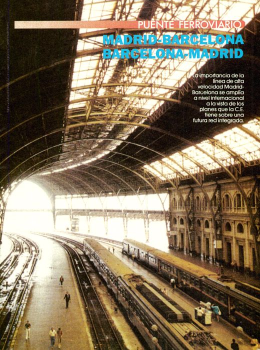 Dossier de V�a Libre publicado en 1989 sobre el proyecto que Renfe elabora para la futura l�nea de alta velocidad que unir� Madrid con Barcelona.