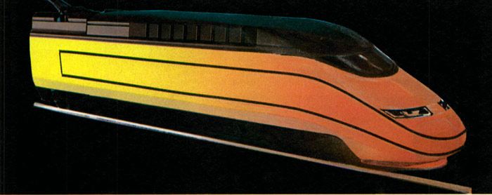 Dise�o en 1989 del que ser� en el futuro el primer tren de alta velocidad espa�ol. 