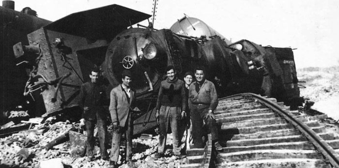 El 23 de febrero de 1959, un tren de mercanc�as con vagones cisterna descarril� a salida de la estaci�n de Escombreras.