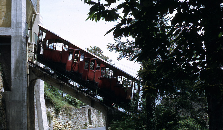 Fotograf�a del funicular de Igueldo tomadas en 1968 por el franc�s Jean-Henry Manara.