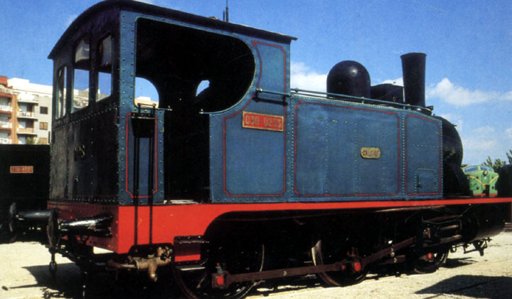 Locomotora de vapor tipo 030 de RENFE en el Museo del Ferrocarril de Vilanova i la Geltr�. Archivo Hist�rico Ferroviario FP-0526