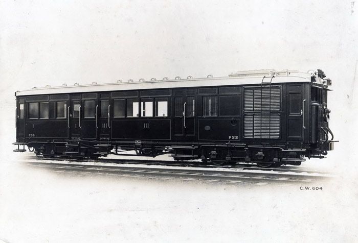Fotograf�a de f�brica de los automotores Beardmore del ferrocarril del Plazaola. Archivo EuskoTren/Museo Vasco del Ferrocarril