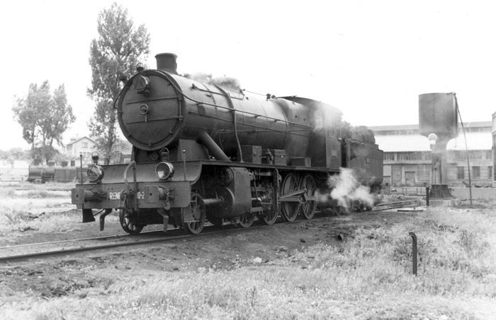 Locomotora de vapor del Santander-Mediterr�neo, fotografiada por Xavier Santamar�a