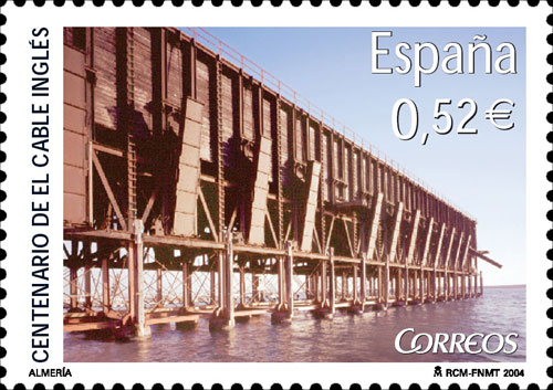 Sello conmemorativo del centenario de El Cable Ingl�s. Almer�a, 2004.