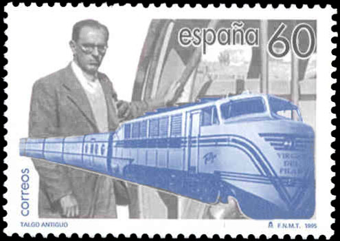 Centenario del nacimiento de Alejandro Goicochea junto a un Talgo II, 1995.