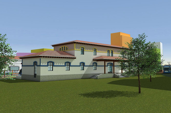 Otras perspectiva del Jard�n Po�tico, frente a la actual estaci�n t�rmino del Ferrocarril de La Robla