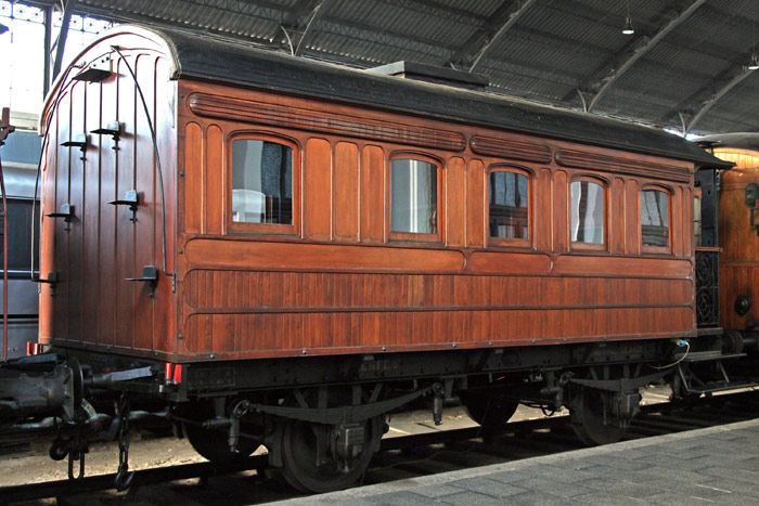 Veh�culo expuesto en el Museo del Ferrocarril de Madrid. Foto Federico P�rez