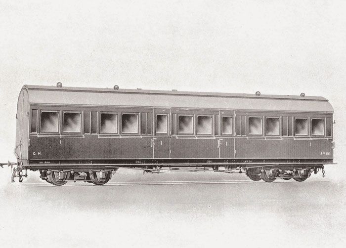 Coche de primera clase construido por la Sociedad Espa�ola de Construcciones Met�licas en sus talleres de Beasain. Fototeca Museo del Ferrocarril de Asturias.