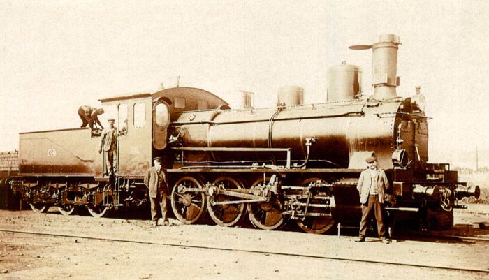 Locomotora de la serie 701-740 (Renfe 0-4-0-2351 al 2390), que con otras 70