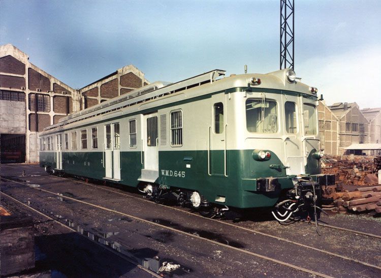 Coche motor 645, construido por Babcock & Wilcox. Archivo EuskoTren/Museo Vasco del Ferrocarril