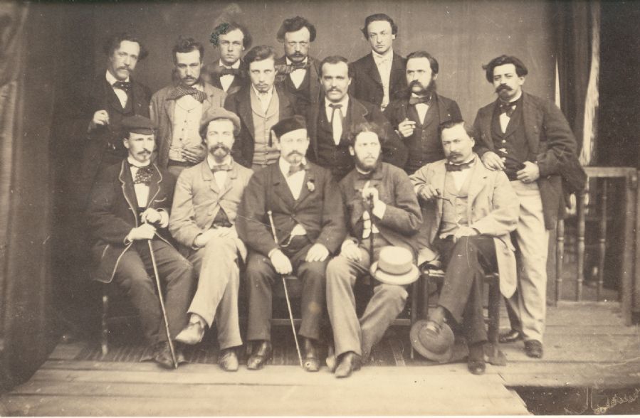 Algunos de los ingenieros y jefes de las obras del ferrocarril del Norte, retratados en Zum�rraga. Archivo EuskoTren/Museo Vasco del Ferrocarril